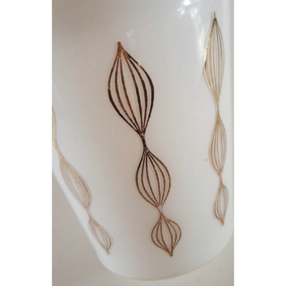 Vintage Milk Glass Lamp Shade Chimney Cover MCM Atomic Gold Drip 1.5" Neck - Picture 4 of 4